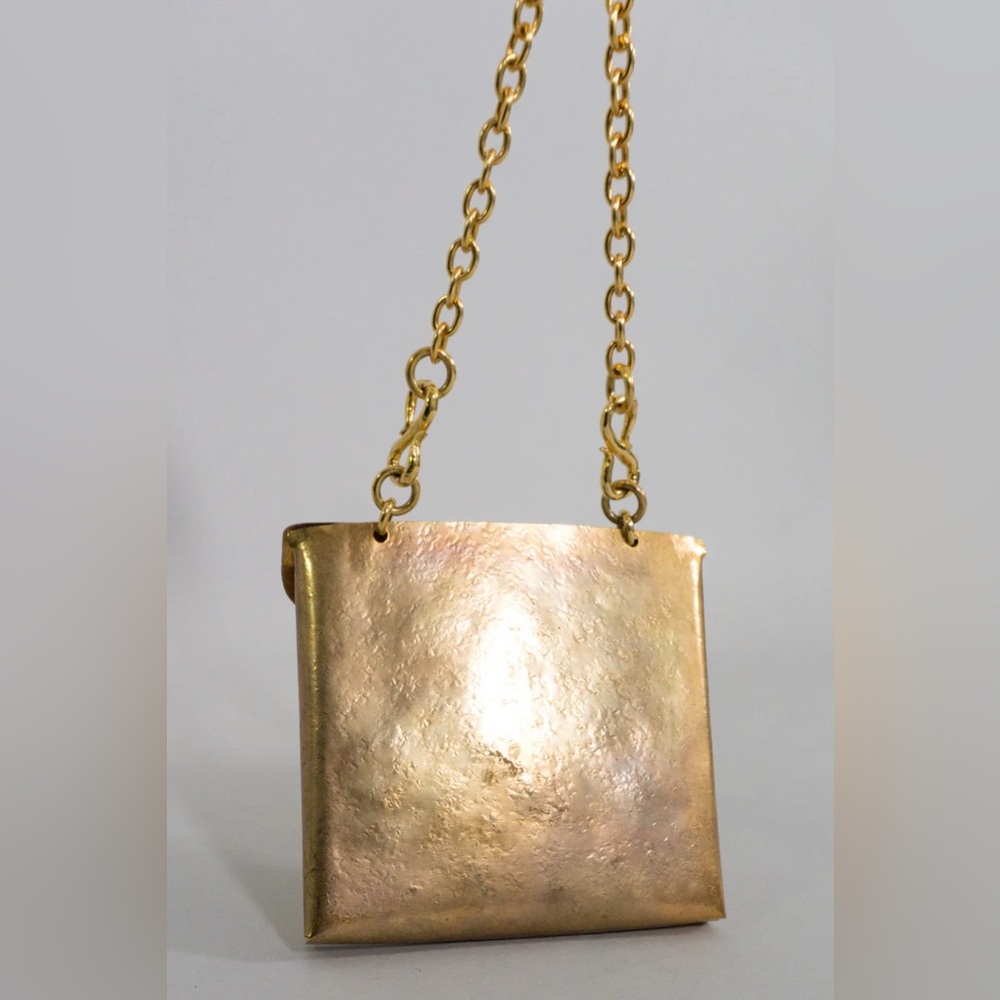 Rare Sonia Rykiel Brass Embellished Envelope Bag - Gem